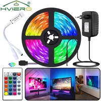 5M 10M 150Led RGB 5050 Led Strip Lights Wall Lamp Flexible Ribbon 24Key IR Controller DC 12V For Room Light Decor TV Backlights