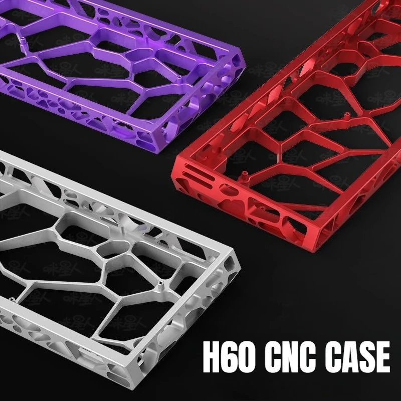 

H60 Keyboard Case Customized CNC Aluminum Hollow Mechanical Keyboard Shell Suit for Wooting 60HE Mad60 Win60 GT60 Ergonomics