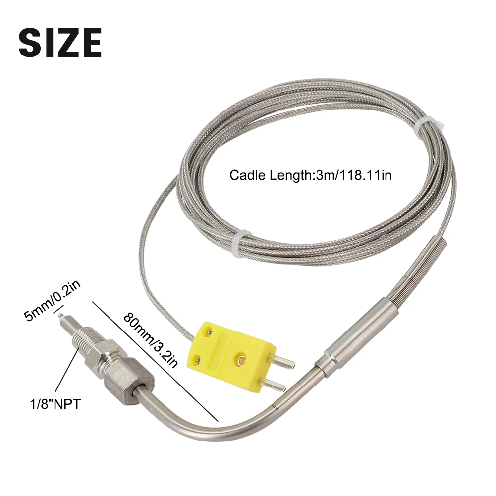 for egt Probe Sensor K Type Thermocouple 1250°C Adjustable Connector for egt for exhaust K Type Pressure Lock Probe Sensors