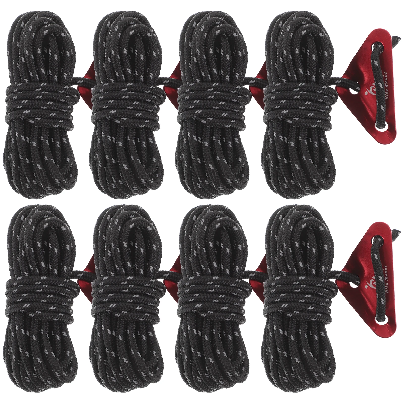 

8pcs Windproof Tent Rope Camping Cord Adjustable Durable Outdoor Gear Strong Reflective Cord for Hiking Mountaineering
