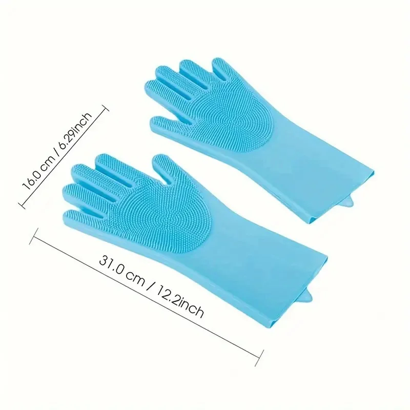 Heavy Duty Cleaning Gloves, Puncture & Chemical Resistant. Blue, 17cm, for Tough Chores - Image 6