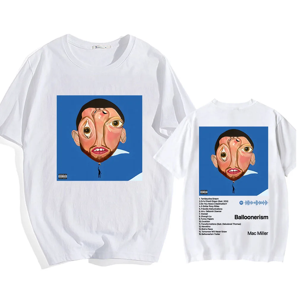 2025 New Balloonerism  Macc Miller Tshirts Summer Short Sleeve Cotton T-shirt Men Women Camisetas Tees Print Clothes Unisex Tops