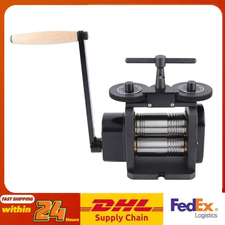 4:1 Gear Ratio Rolling Mill Machine 3-in-1 Manual Jewelry Rolling Mill w/0.04-0.2 Inch Grooves for Gold Silver Copper Sheet Wire