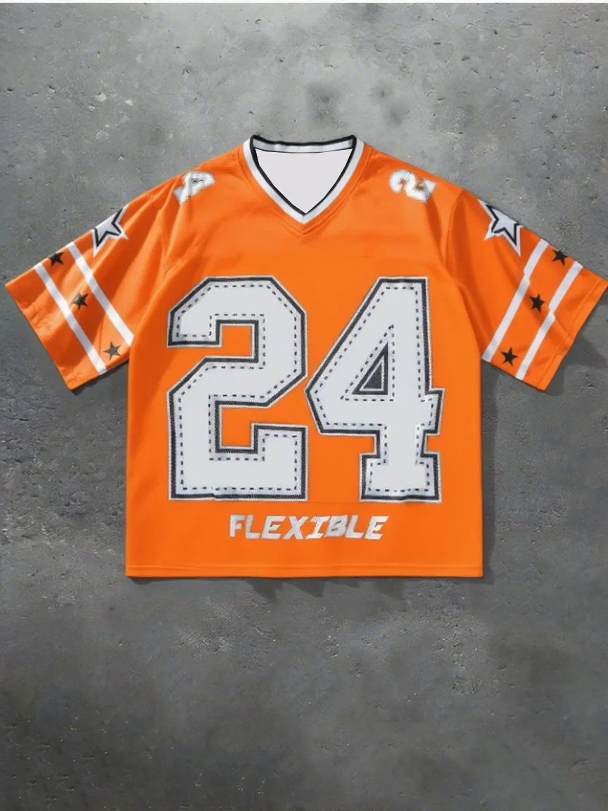 الرجال رقم 24 طباعة الخامس الرقبة تي شيرتات قصيرة الاكمام الصيف الجرافيك المحملة البيسبول الفانيلة حجم كبير المرأة تي شيرت رياضي #5