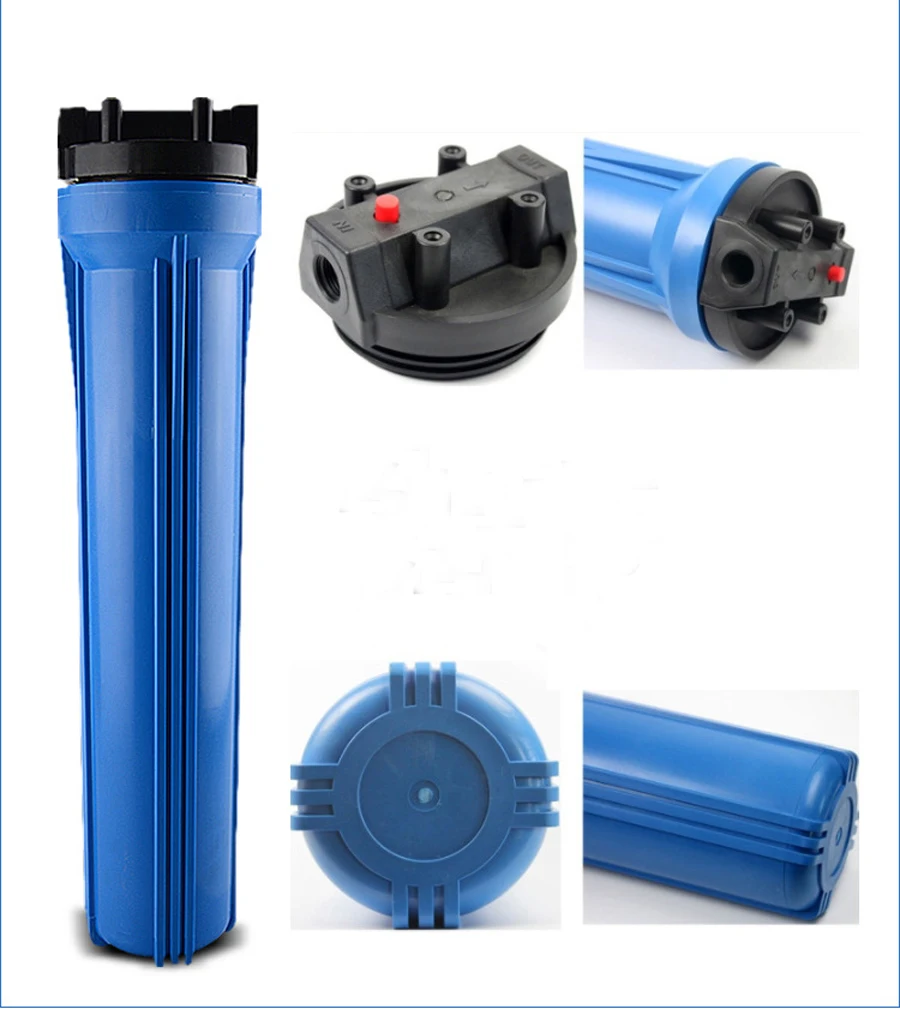 20 Inch Food Grade Commercial Water Filter Housing ,High Flow Pre Filter with 1/2, 3/4 Inch Plastic&Copper Connector Optional