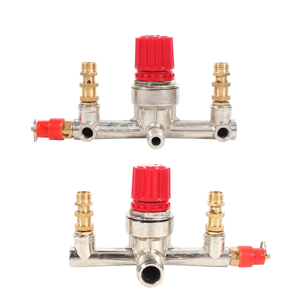 Double Outlet Tube Alloy Air Compressor  Pressure Regulator Valve Fit Part Air Compressor  Pressure Regulator Valve
