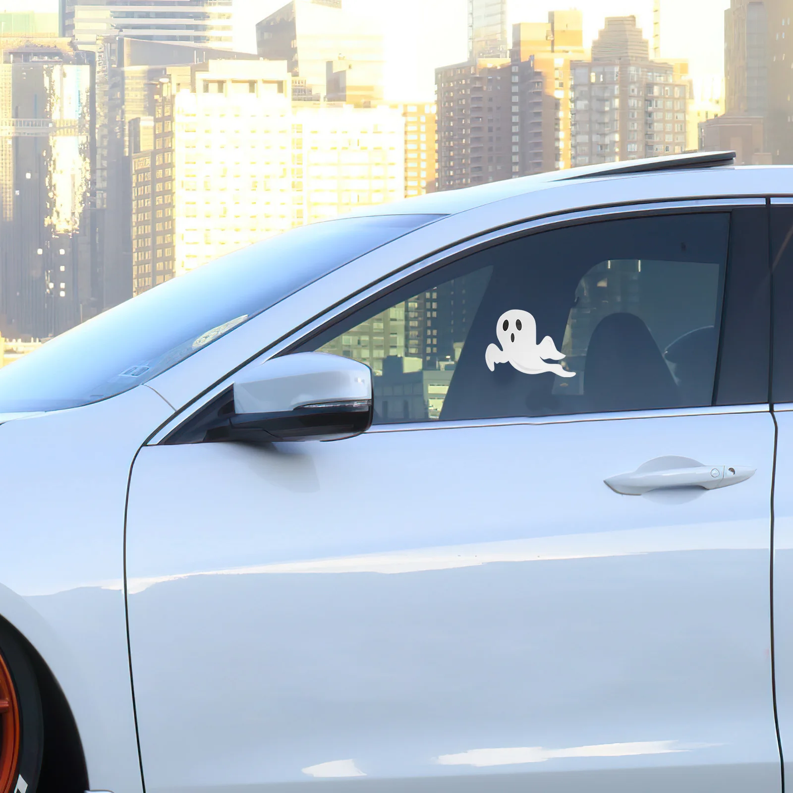 

4pcs Cute Spooky Window Halloween Decorations Ghost Wall For Vehicles Halloween Party Stickers Funny Car Rear Glass Stickers Car
