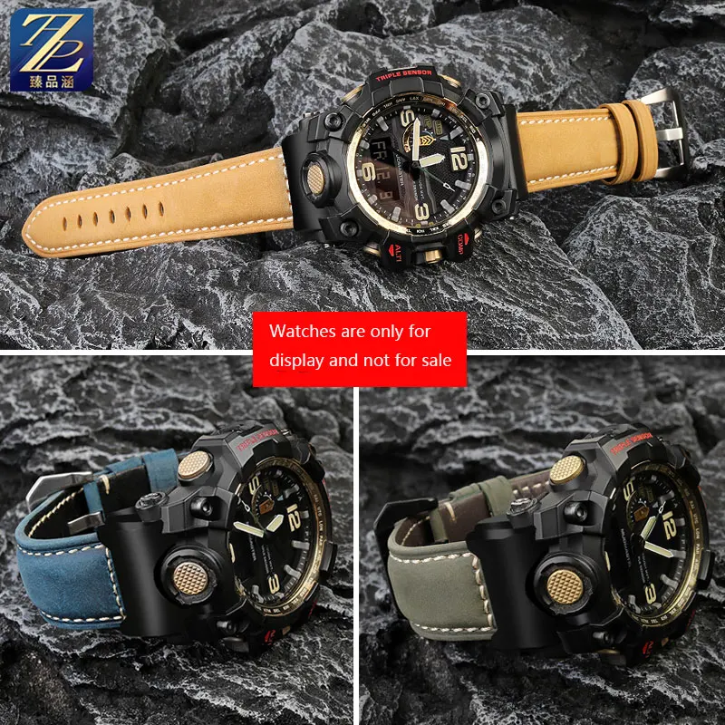 Leather strap is suitable for C.asio watch Big Clay King Generation GWG-1000/GB series modified leather watch strap men