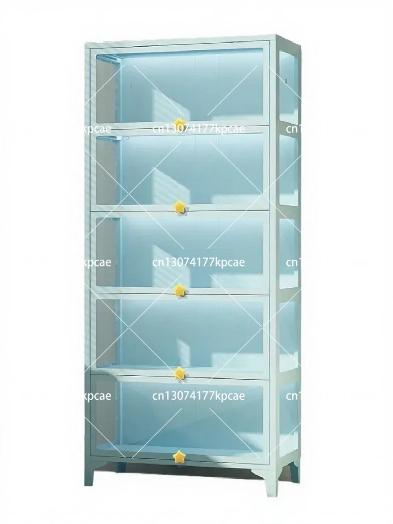 Glass Door Display Storage Cabinet, Dust-Proof Shelf for Blind Boxes, Trendy Toys and Model Collection Display