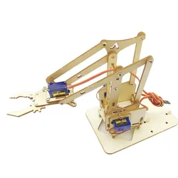 Robotic Arm Plank 4 DOF Robot Robotic Arm Wooden Splicing Rudder SG90 Steering Gear 0.1-X