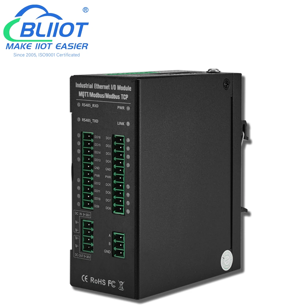 4DIN+4DO+4AIN+2AO Industrial PLC Expansion IO Module RS485 Ethernet Modbus RTU to Modbus TCP Remote IO Module