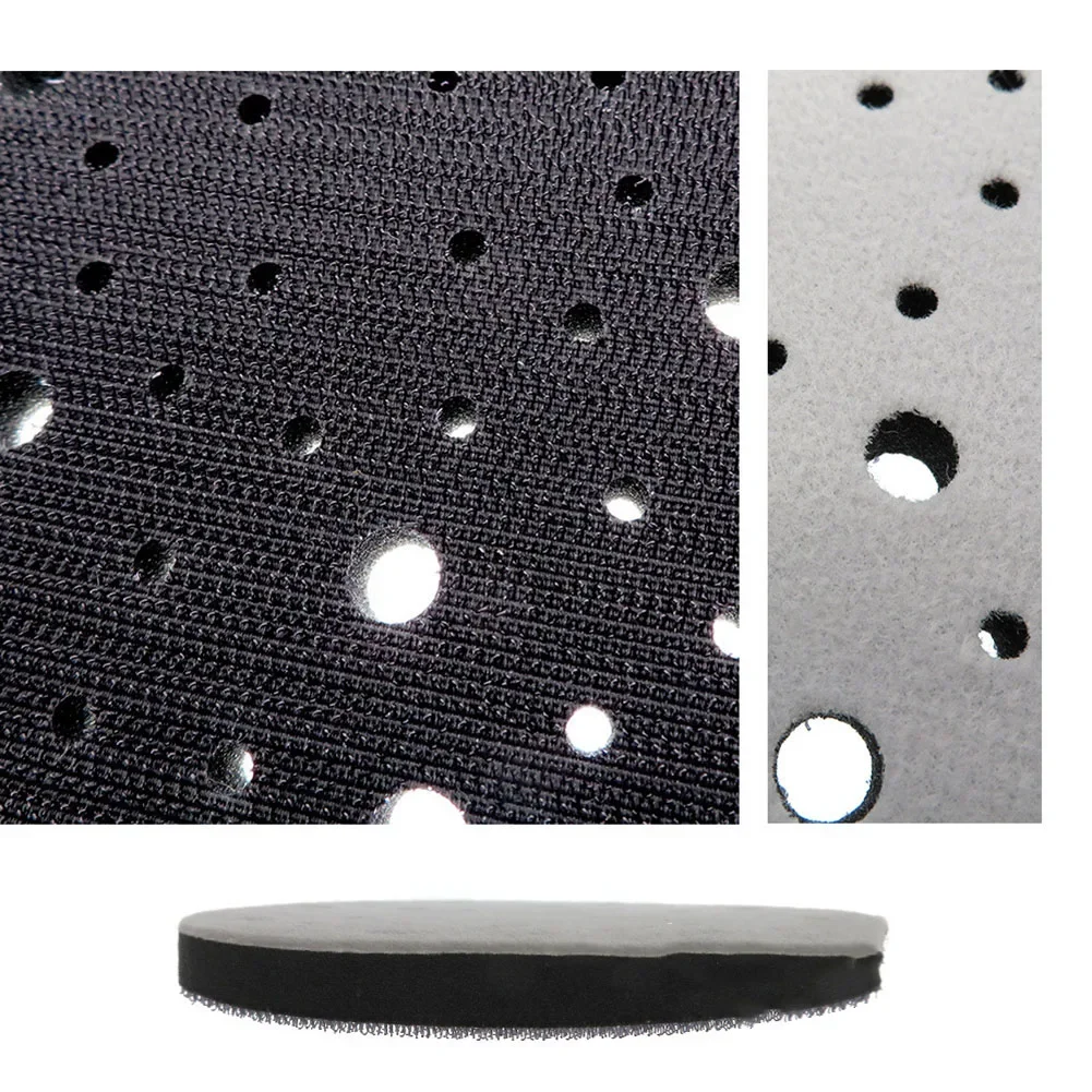 Imagem -05 - Polegada 150 mm 70 Furos Almofadas de Interface para Discos de Lixamento de Gancho & Loop Almofada de Esponja Macia Polimento Lixa Ferramentas Abrasivas 1pc