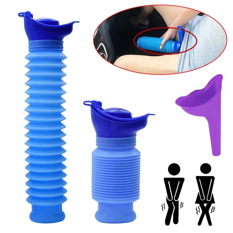 750ml Outdoor Portable Car Urinal Telescopic Squat-free Female Boys And Children Travel Camping Hiking Emergency Urinal Foldable