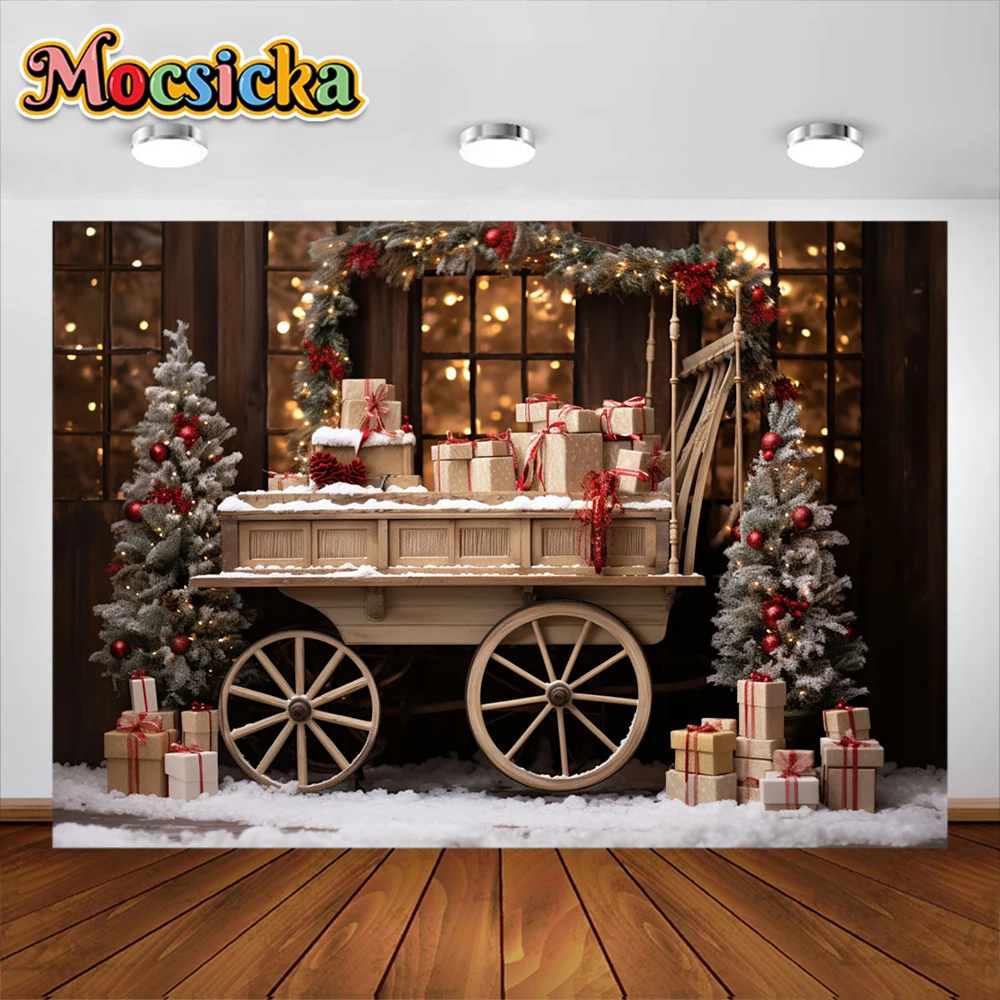 

Mocsicka Christmas Photography Backdrops Winter Window Gift Baby Portrait Photographic Family Party Backgrounds Photo Studio