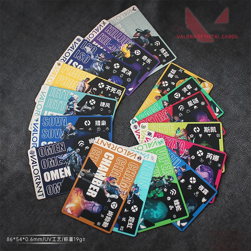 Valorant CHAMBER، NEON، PHOENIX، CYPHER لعبة شخصية بطاقة معدنية لعبة الدعائم نموذج هدايا لمجموعات الأصدقاء #1