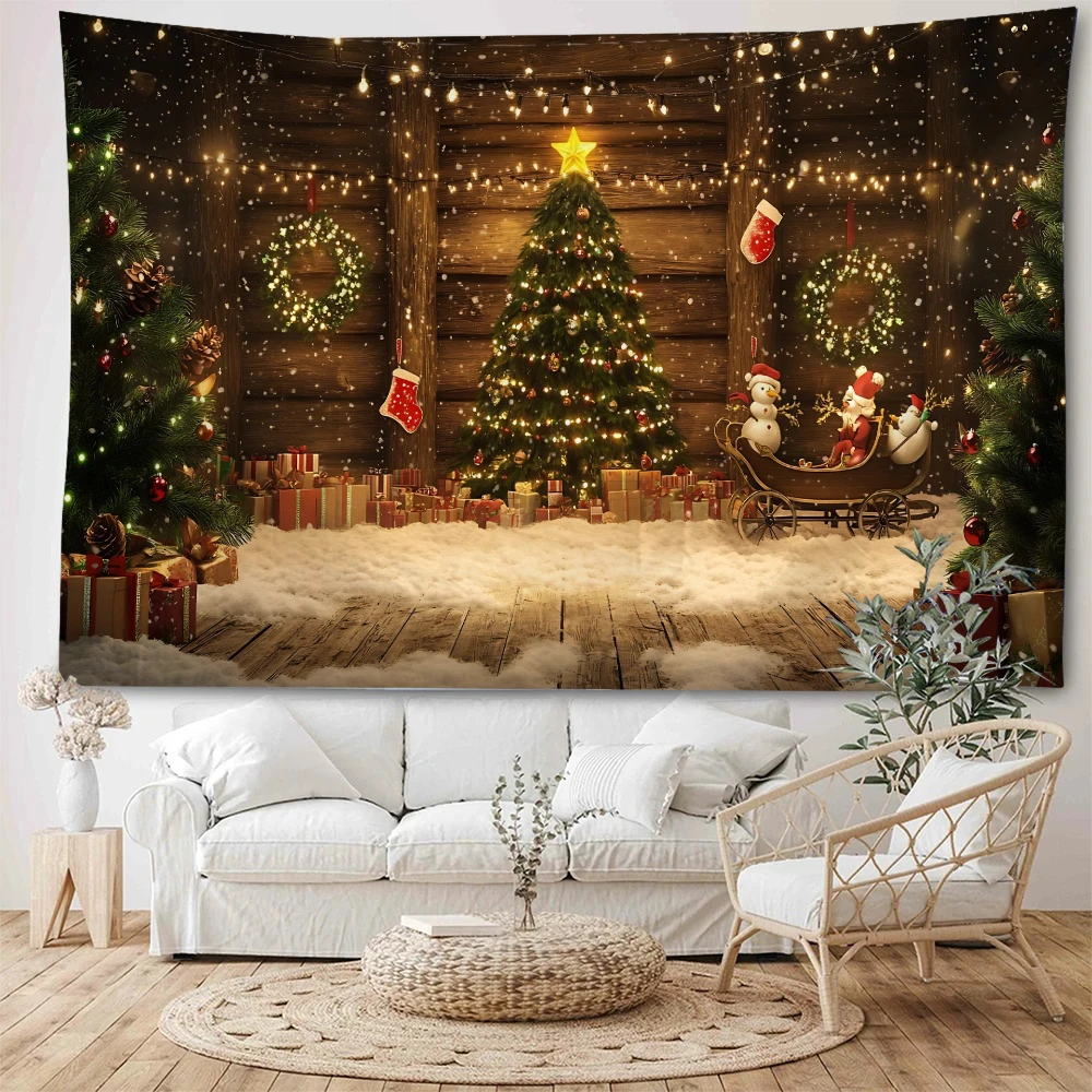 Christmas Home Atmosphere Decoration Tapestry Christmas Home Living Room Bedroom Background Wall Decoration