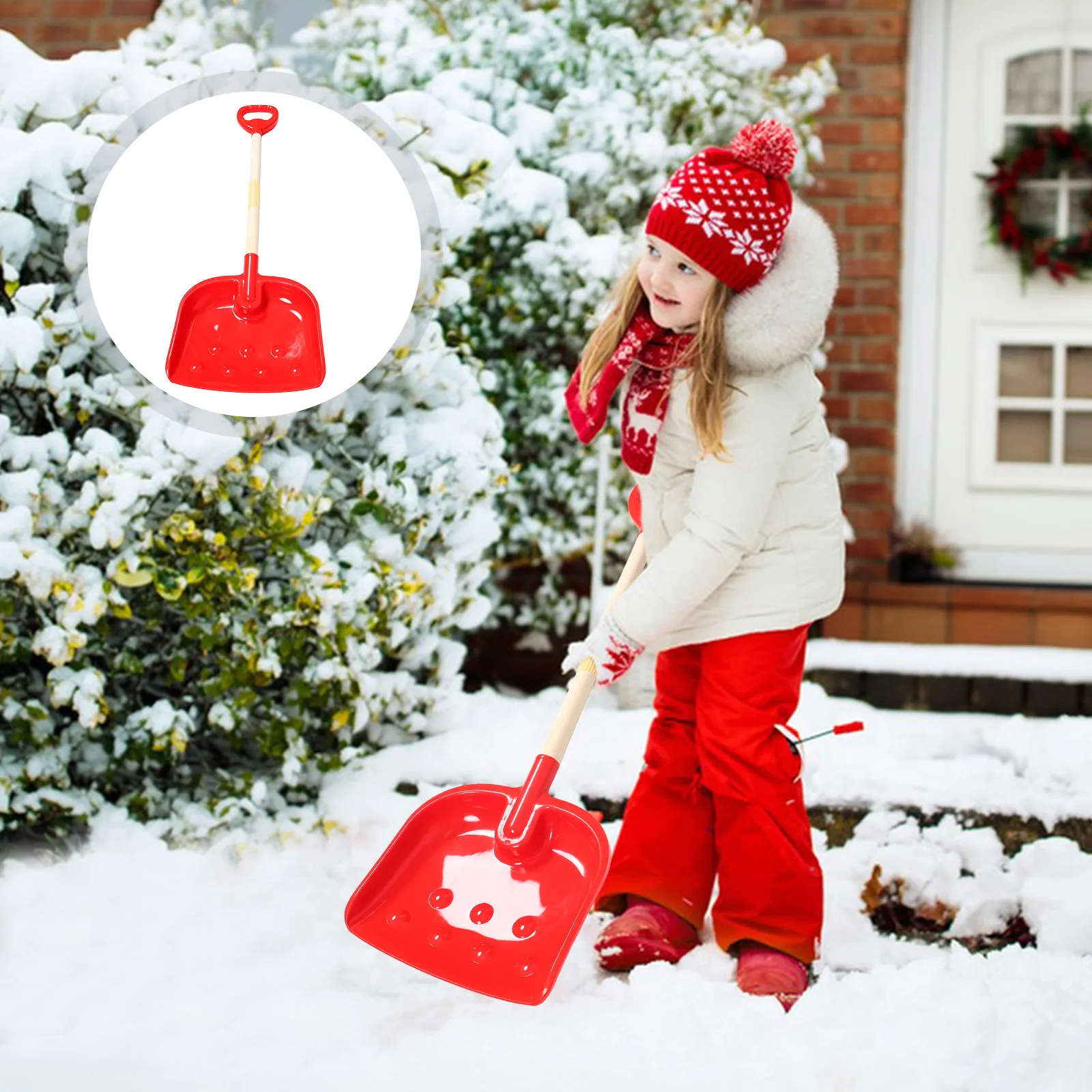 

Snow Shovel Wooden Plastic Lightweight Portable Ergonomic Handle For Beach Digging Outdoor Fun