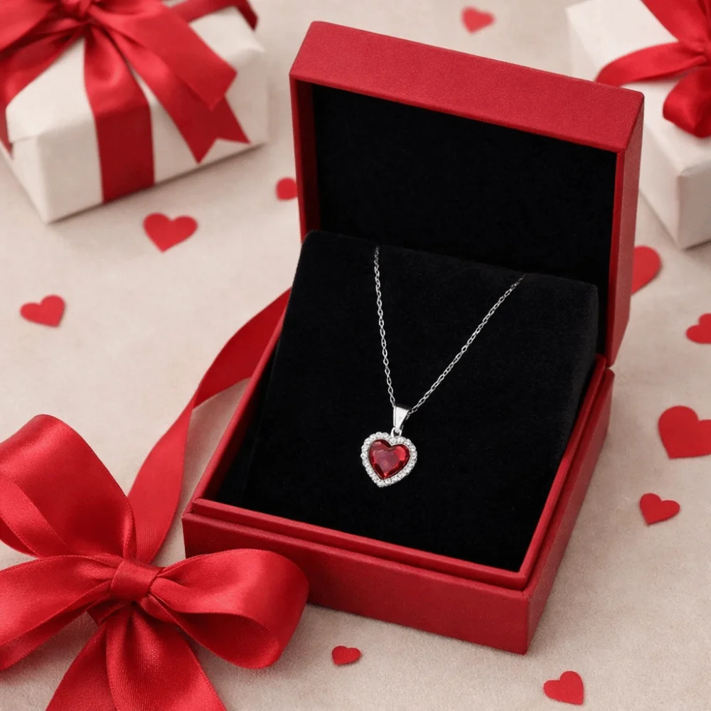 Crystal Inlaid Heart Crystal Necklace Elegant Fade-Resistant Crystal Necklace Sparkling Multi-Facet Sparkle Charm heart necklace