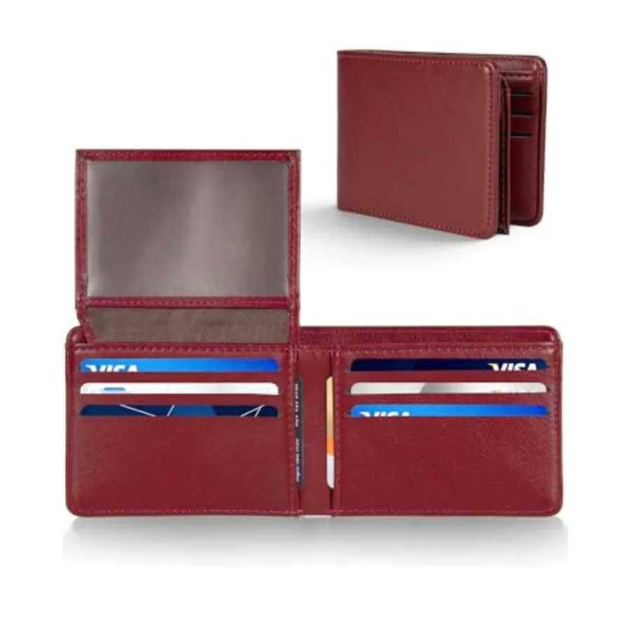 

Wallet For Men Bifold RFID Blocking Slim Faux Leather Wallets Card Holder Front Pocket Minimalist Men Accessories With Gift Box