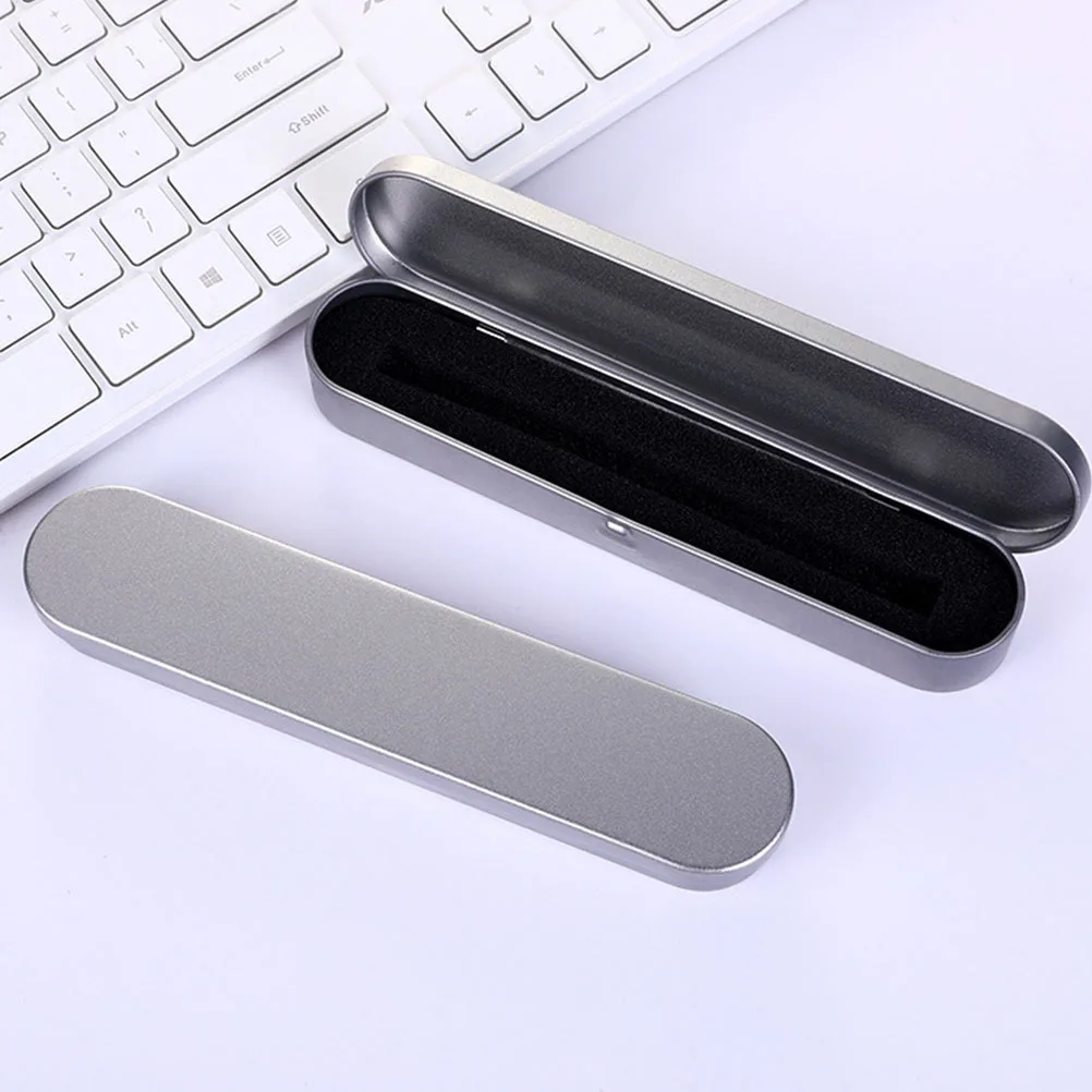 Astuccio per matite in latta da 6 pezzi, portatile, in metallo, per cancelleria, con fodera in spugna, per studenti scolastici, per uso quotidiano, resistente all'usura