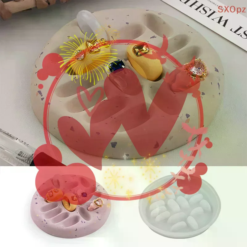 Round Ring Tray Silicone Mold DIY Handmade Drop Glue Resin Gypsum Irregular Jewelry Storage Mold Ring Tray