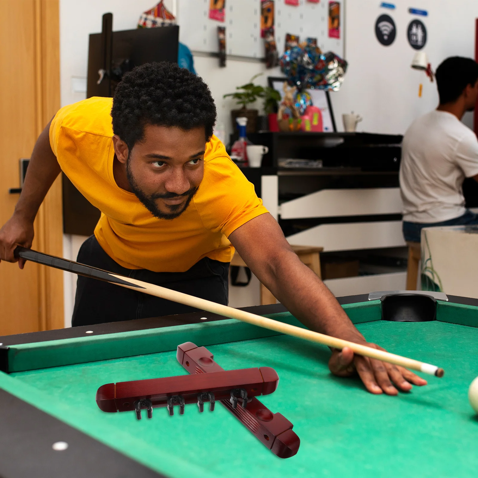 

1 set 1 Set Wall Mount Cue Rack Wooden Multi-Slot Pool Stick Holder For Billiard Pole Display Stand Organizer Accessories