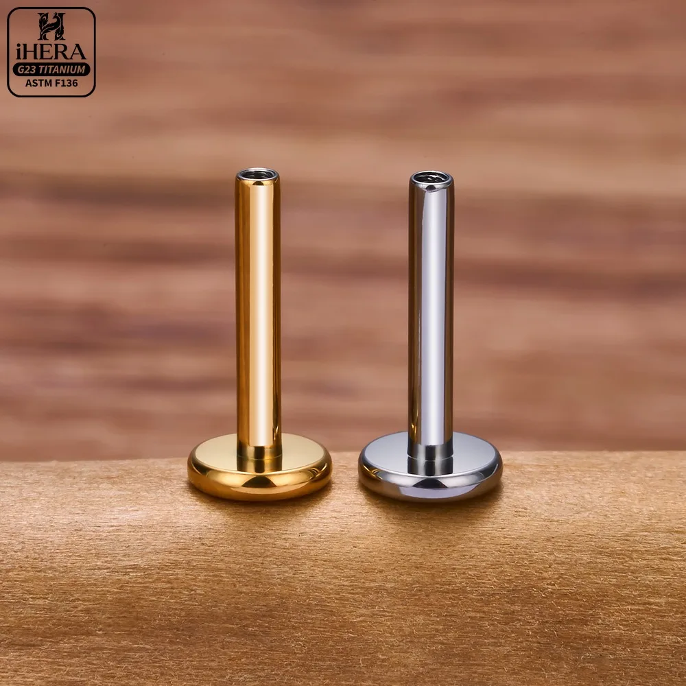 1 Stück/10 Stück Titan-Piercing-Stäbe und -Stifte, Ersatz-Kit, innenliegendes Gewinde, flacher Rücken, Labret-Lippenring, Knorpel-Ohrring-Teil – Detail 7