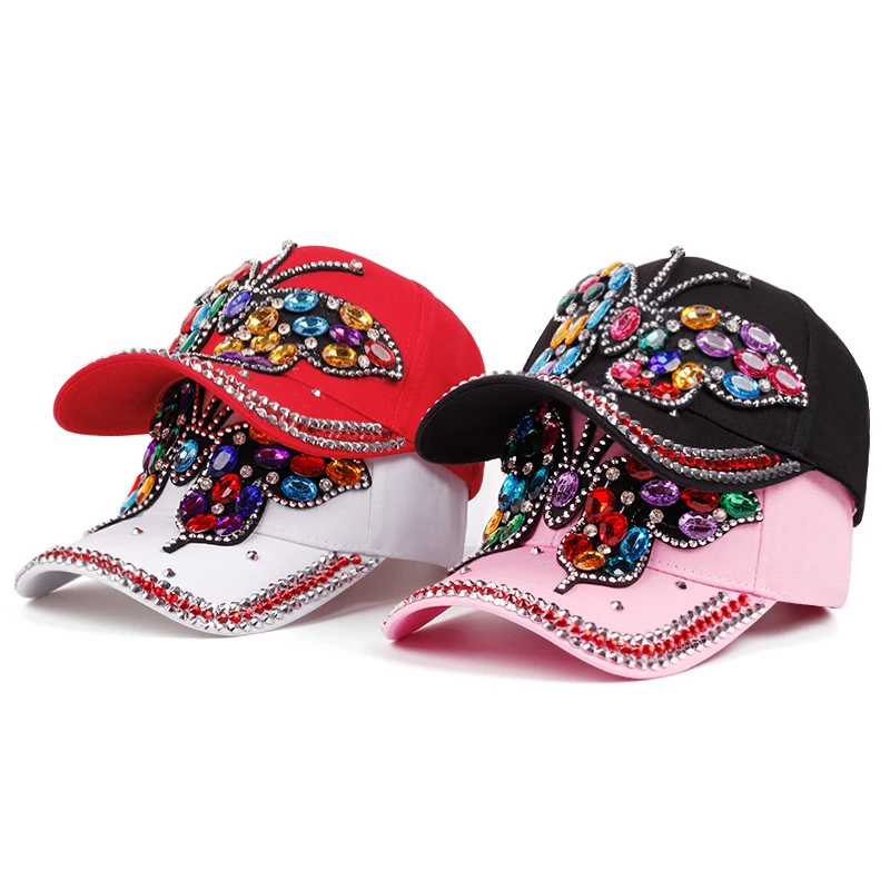 New cotton baseball hat for men Fashion Unique butterfly embroidered trucker hat for men Outdoor casual sports Hip hop hat