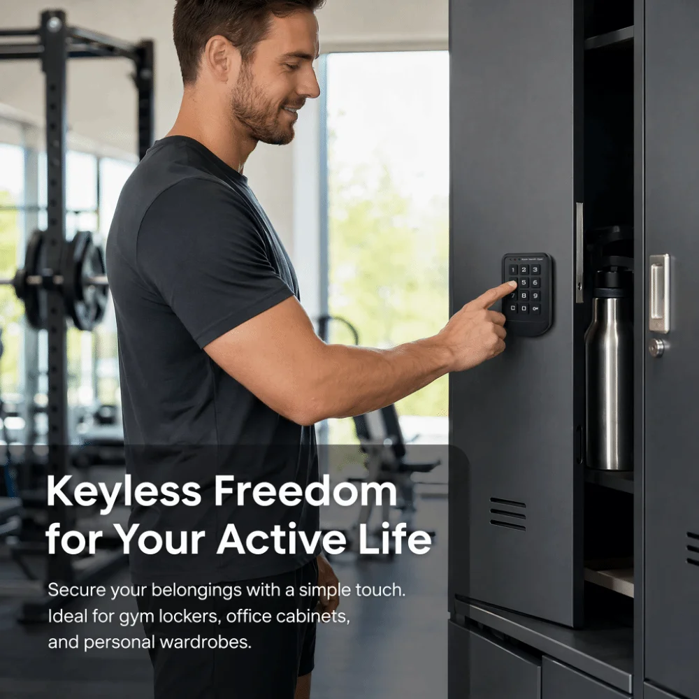 Keyless Digital Button Lock Battery Operated Low Power Password Lock Touch Keypad Multi-function Electric Lock Home Security