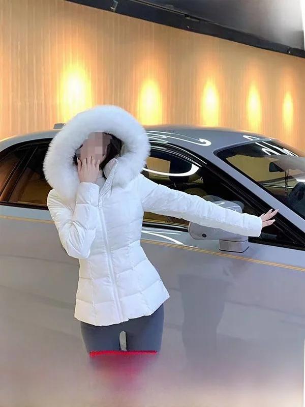 

Detachable Real Fur Collar down Jacket Waist Cinching Beautiful Women Love It Customizable Design Service DIY Other Custom