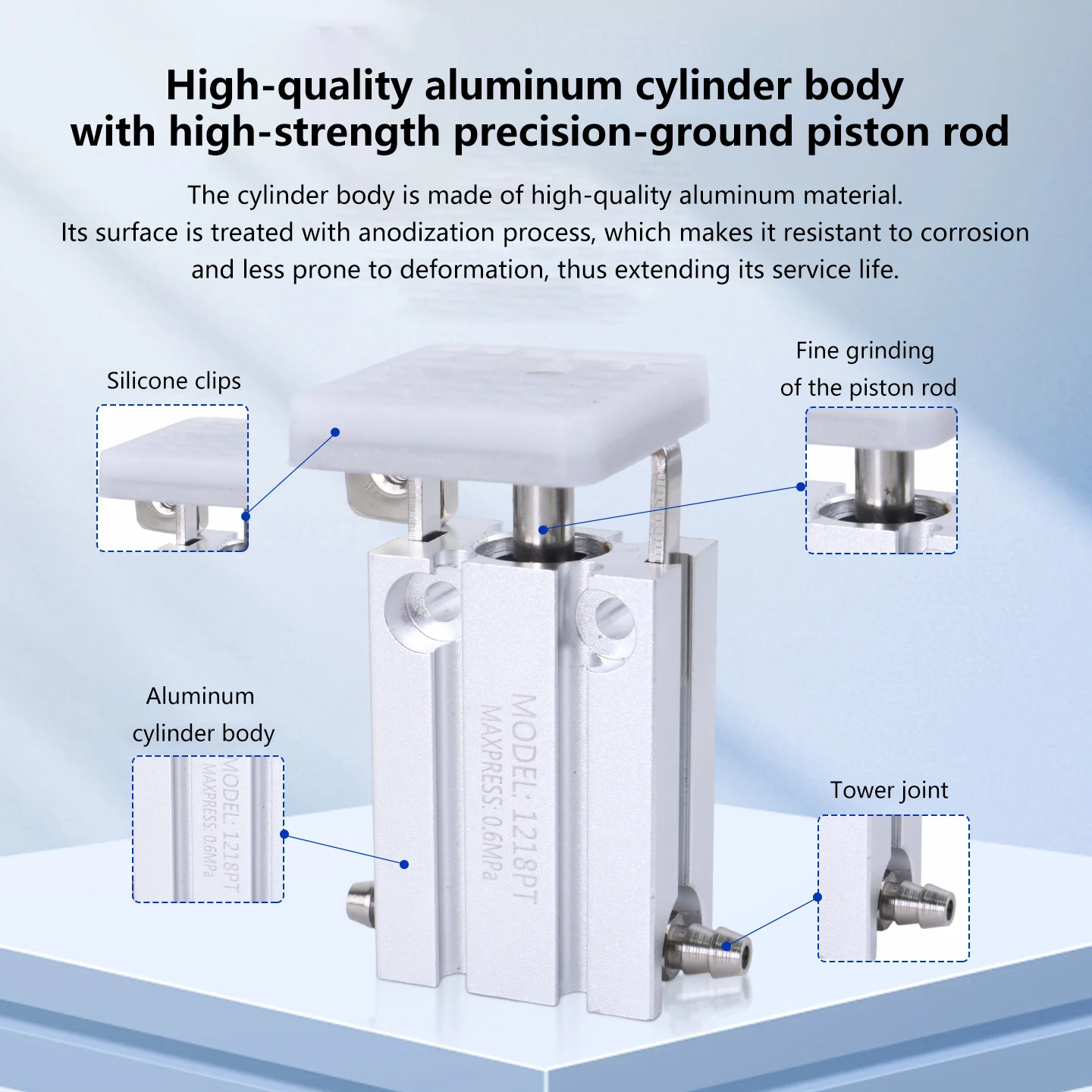 Robotic Gripper Cylinder 1210PT/WD/CH Holding Fixture Small Pneumatic Clamp with Detection LADUNG Robot Accessories
