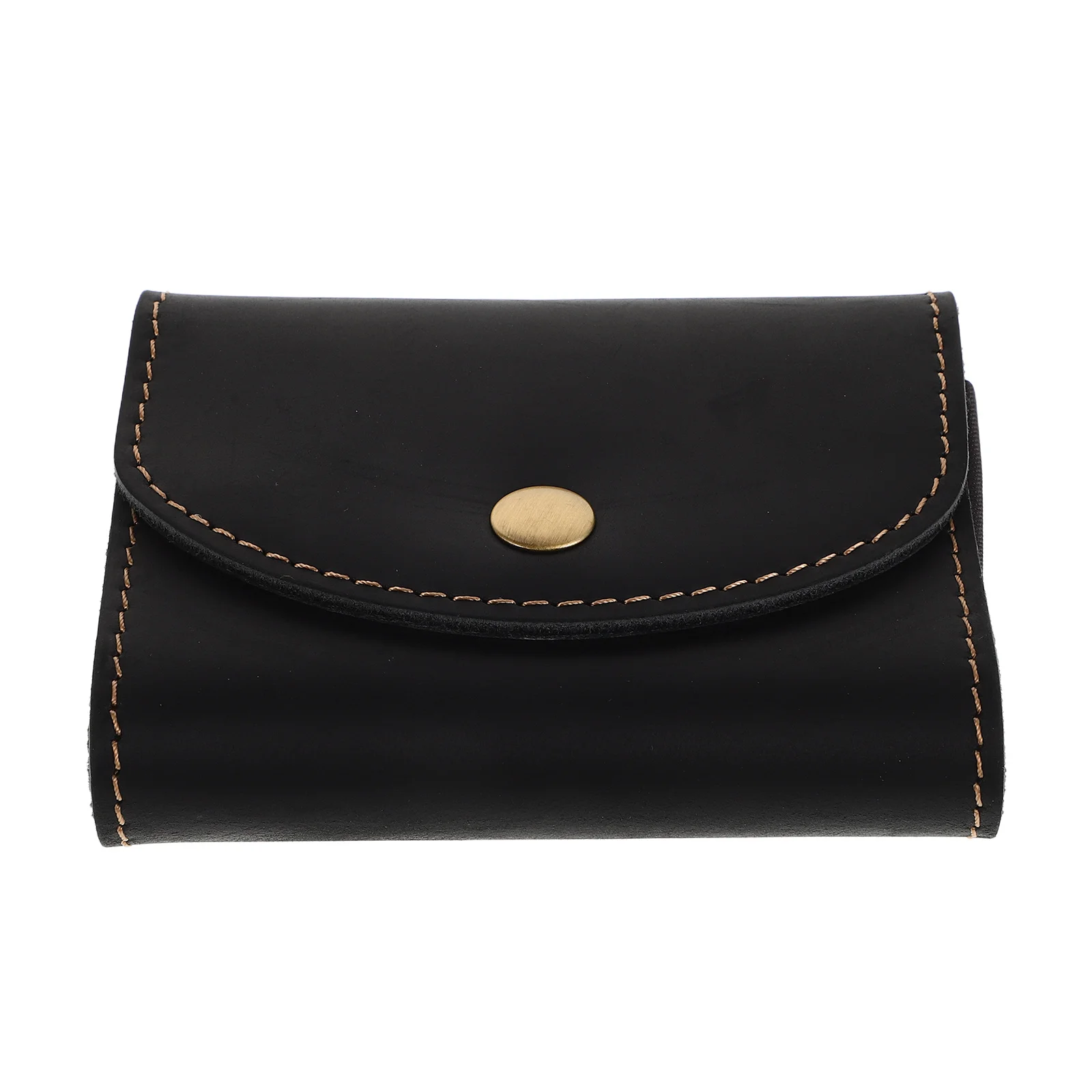 

Windmill Holder Cowhide Multi Wallet Minimalist Credit Card Organizer Snap Closure Small Business Card Case Storage