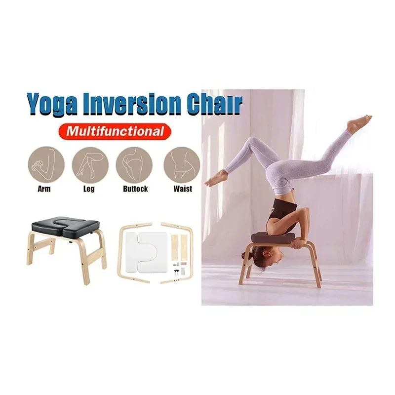 Solid Wood Yoga Stool Fitness Inverted Stool Yoga Auxiliary Chair Home Fitness Yoga Chair