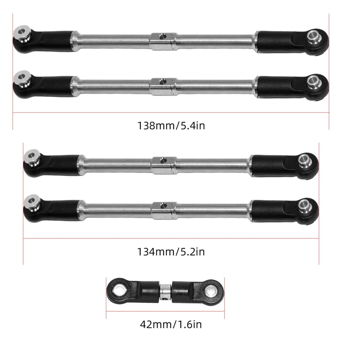 A72Z 1 Set RC Car Upgrade Pull Rods Rotating Shaft Tie Rod Kit for 1/8 ARRMA 6S KRATON OUTCAST 1/7 BIG ROCK Upgrade Parts