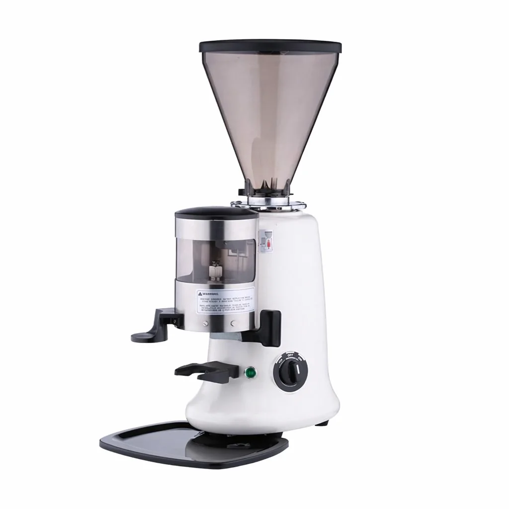 Commercial Manual Coffee Bean Grinder,64mm Flat Burr Aluminum‑alloy Coffee Mill 1.2KG Hopper Dosing For Cafe Shop