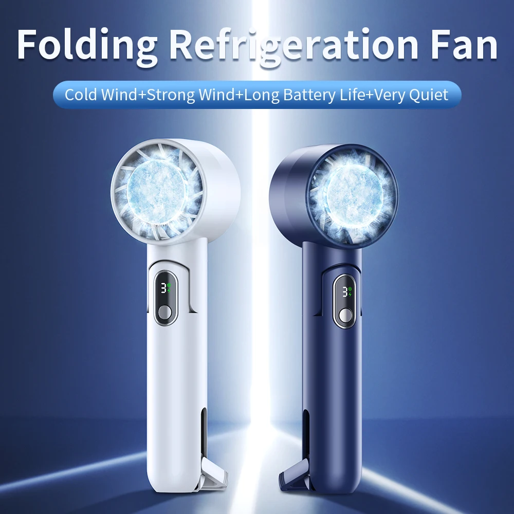 

Portable Electric Fan Semiconductor Refrigeration Handheld Fan 4000mAh USB Rechargeable Cooling Fan Air Cooler Outdoor