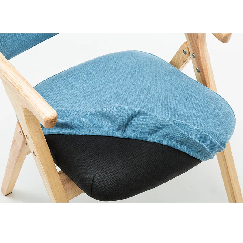 

Modern simple solid wood folding chair, fabric removable and washable computer chair