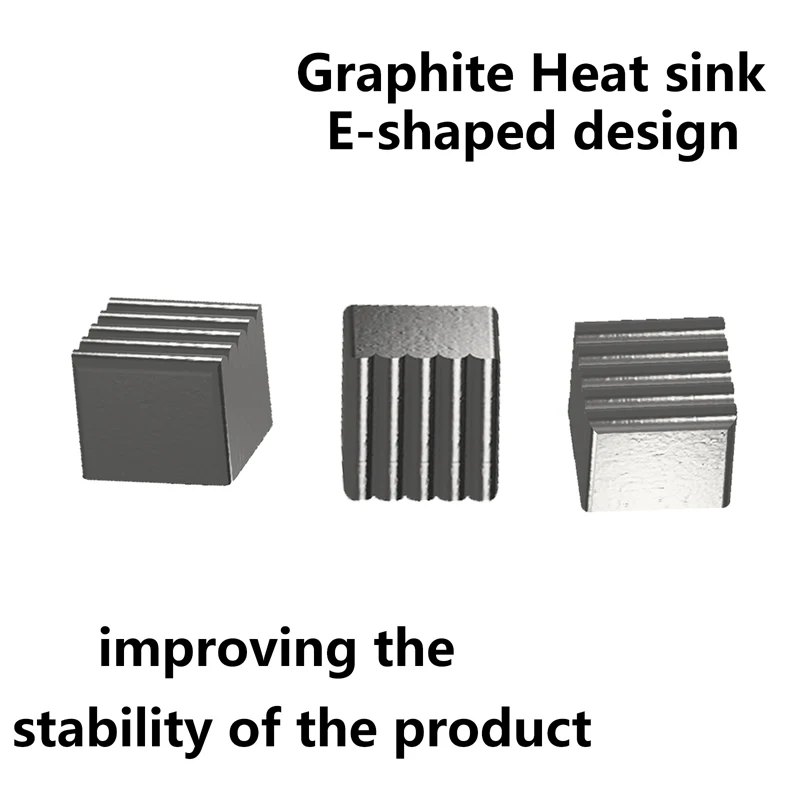 حوض حرارة جرافيت، مشعاع 7 × 7 × 6 مم، يتم تطبيقه على زعانف التبريد السلبي لمحرك السائر، MOSFET، وحدة معالجة الرسومات VRM، Vram، ورقائق IC وما إلى ذلك.
