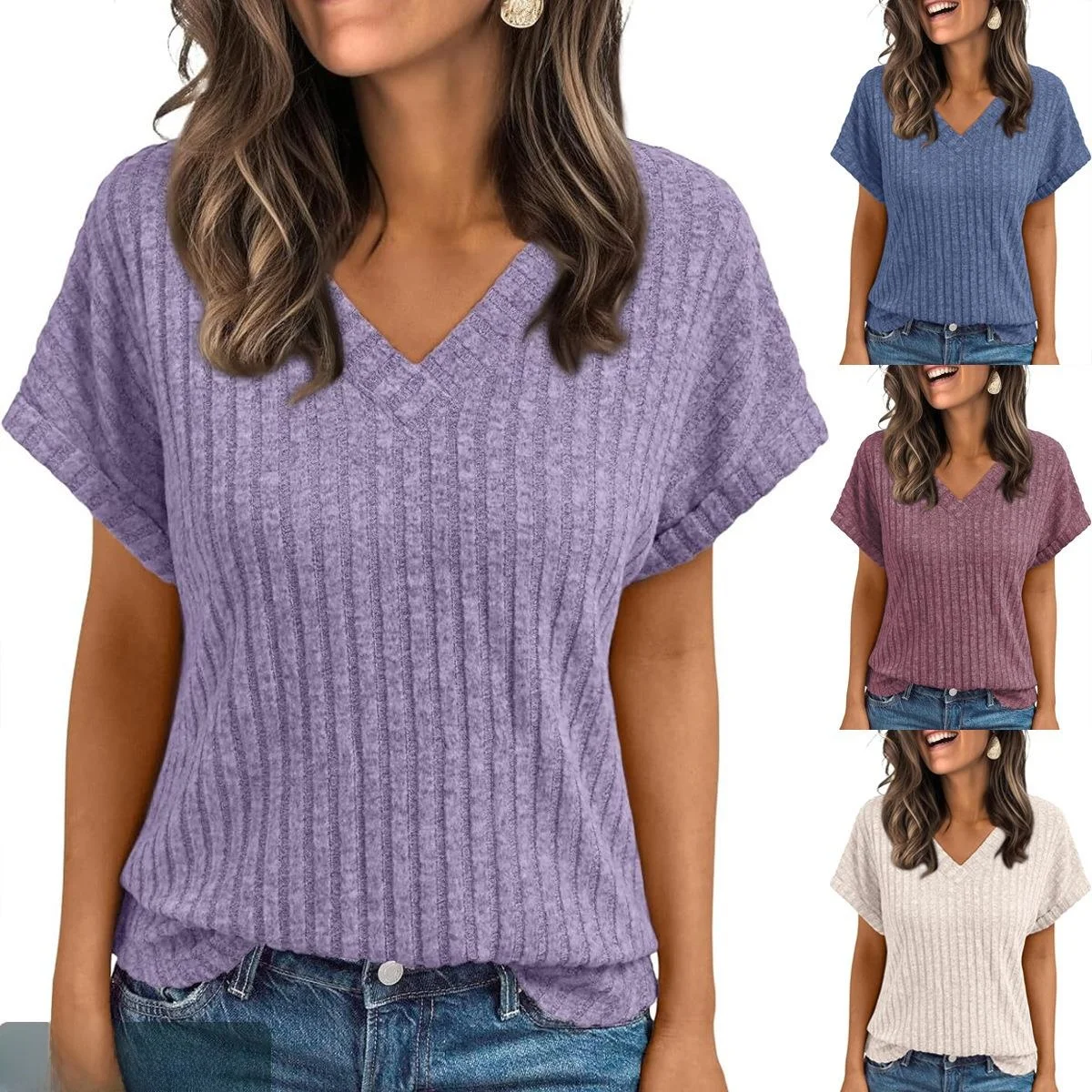 

Large Size Women's Brushed Short Sweater Shirt Loose Fit Citywalk Fashion Casual Wear Zipper Side Opening Other Fabric 100%