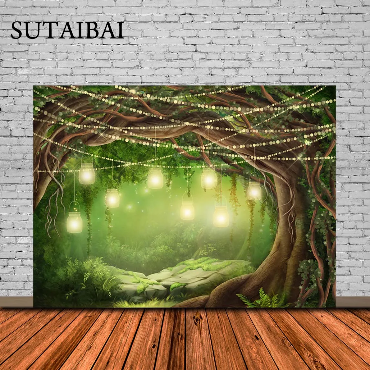 

Dreamy Natural Jungle Forest Wonderland Backdrop Fairy Tale Mushroom Baby Birthday Party Photography Background for Photo Studio