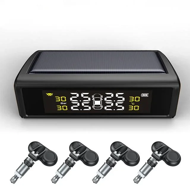 Solar Charged TPMS 4 tires pressure tire pressure digital monitoring sensor with internal sensor