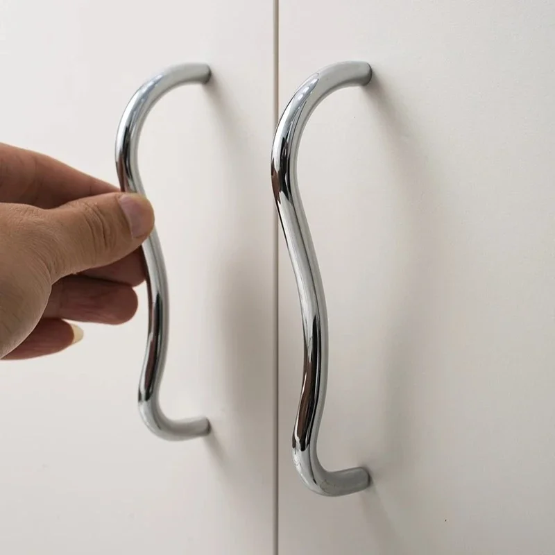 

Европейская минималистичная дверная ручка неправильной формы, комод для спальни, прикроватная ручка, латунная мебельная ручка, ручки для шкафа