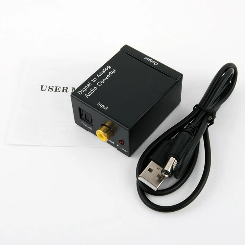 デジタル-アナログオーディオコンバーター,USBケーブルアダプター,Toslinkオーディオ付きlrオーディオデコーダー,3.5mmジャック,dacコンバーター