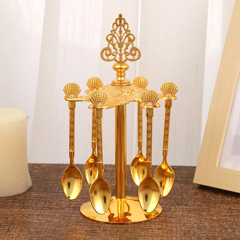 

European-style kitchen spoon holder fashion shell design hotel home restaurant zinc alloy spoon holder