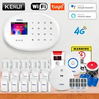 KERUI Tuya Smart Alarm System 4G Wireless Home Alarm Set With Smoke Detector Motion Sensor WiFi GSM for Home Security W204