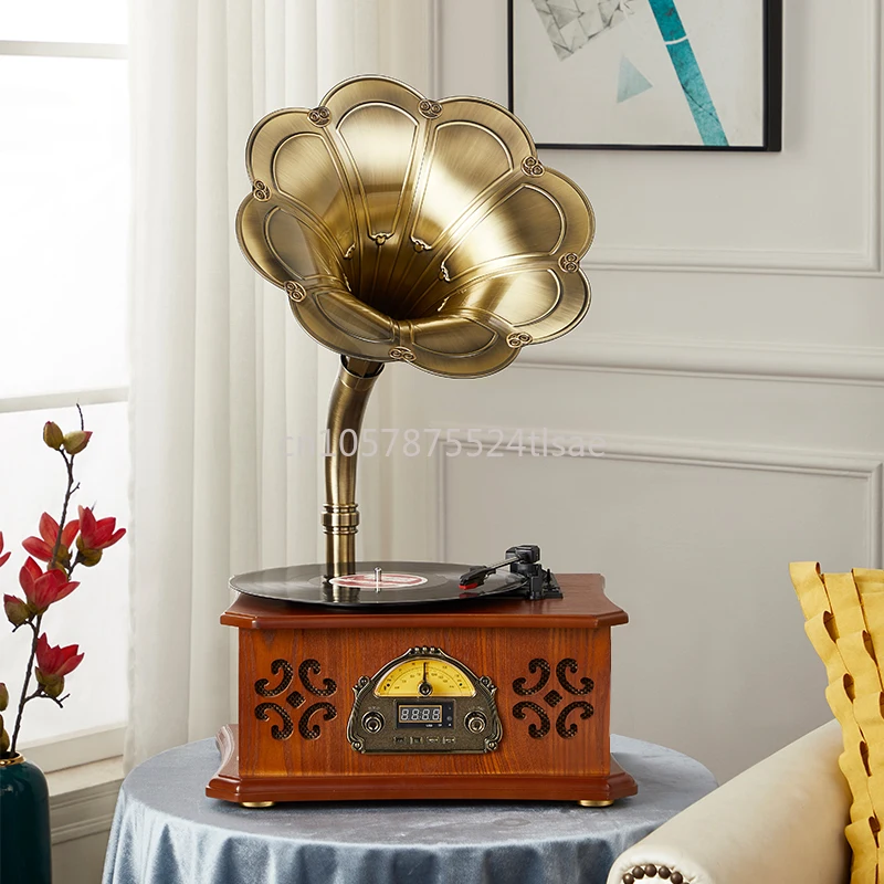 

Retro Phonograph Bluetooth Stereo Living Room Decoration Ornament Vinyl Record Player
