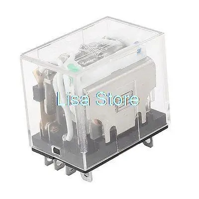 

HH64P DC 24V Coil 14 Pins 4PDT Green LED Indicator Light Power Relay