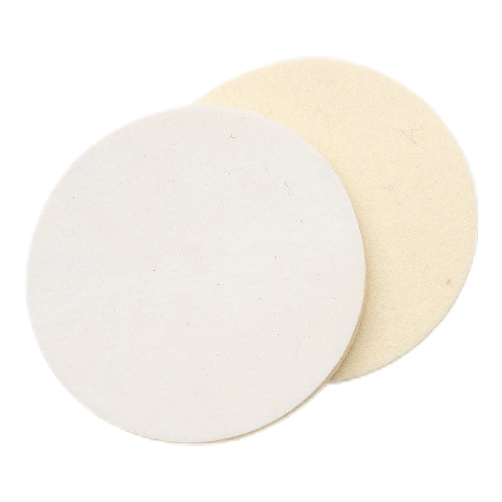 

2pcs 5 Inch Wool Felt Polishing Pad For Automotive Glass Stainless Steel Furniture And Wood Car Maintenance Polishing Wheel