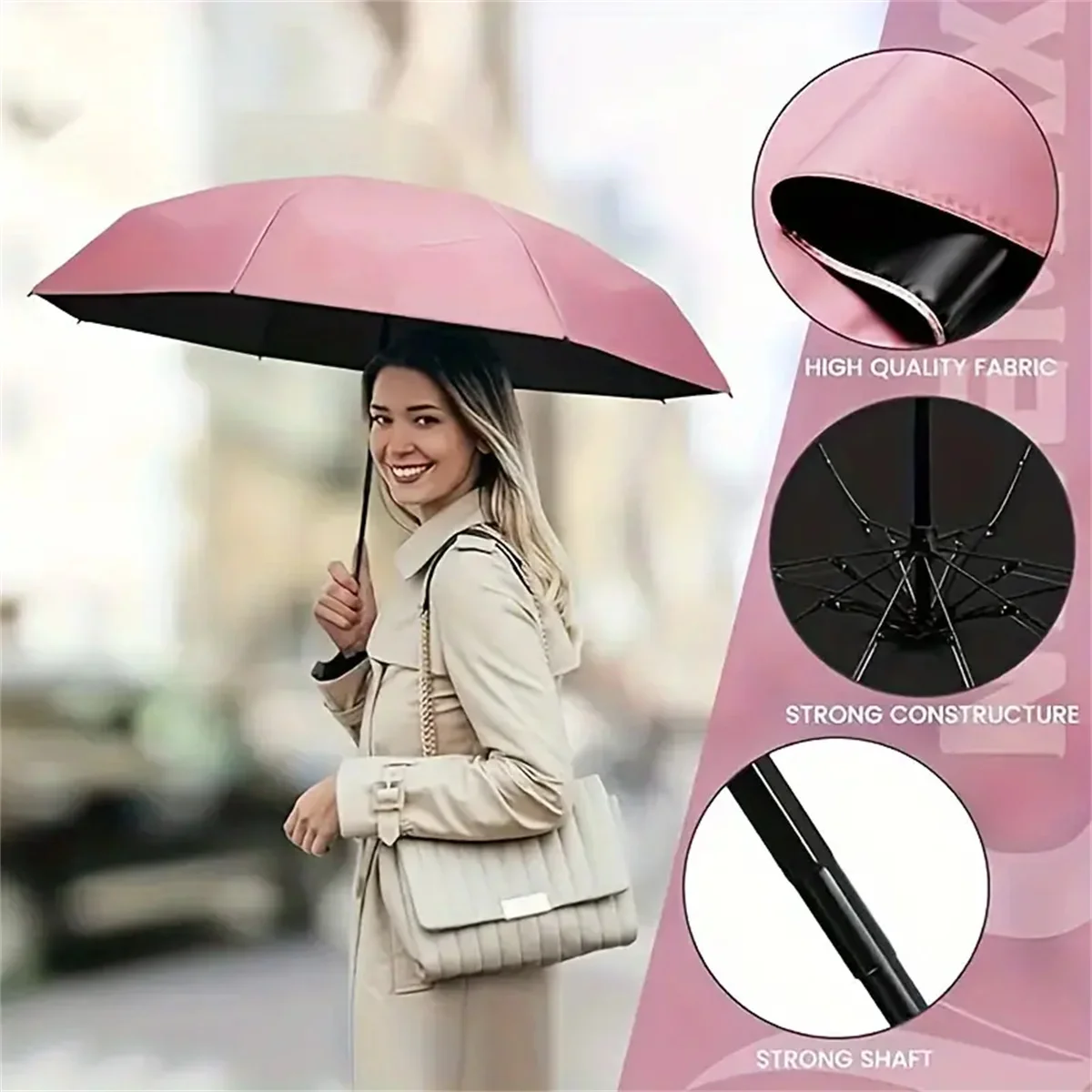 1Pc Simple Travel Portable Ultra-Light Sixfold Uv-Resistant Mini Umbrella