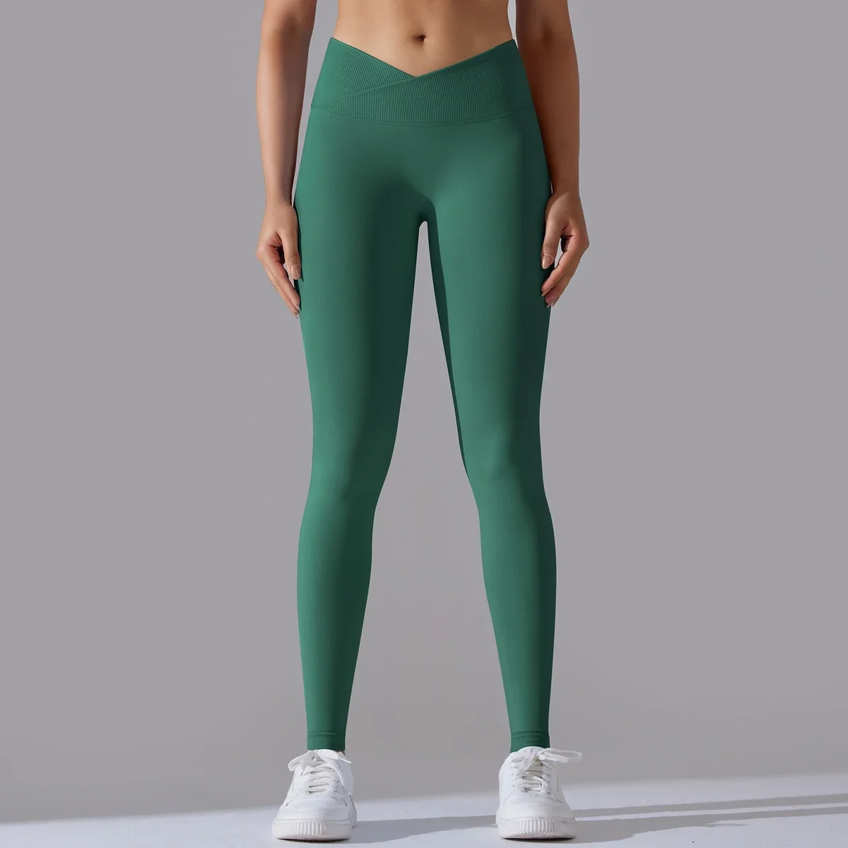 Mallas de Yoga con cintura cruzada para mujer, mallas de gimnasio para levantamiento de caderas, pantalones deportivos sin costuras, mallas deportivas de cintura alta para entrenamiento y correr